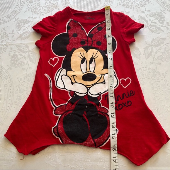 Disney Red Minnie Mouse XOXO T-Shirt Toddlers Size 3T Short Sleeves Large Logo - Picture 5 of 12